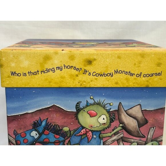 Little Monsters Nesting Boxes Decorative Set Rustic Whimsical Art Set of 5 - Picture 4 of 16